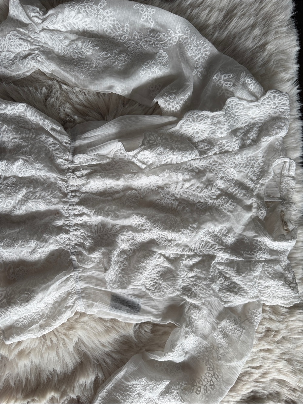 Rebellion White Lace Embroidered Peasant Blouse